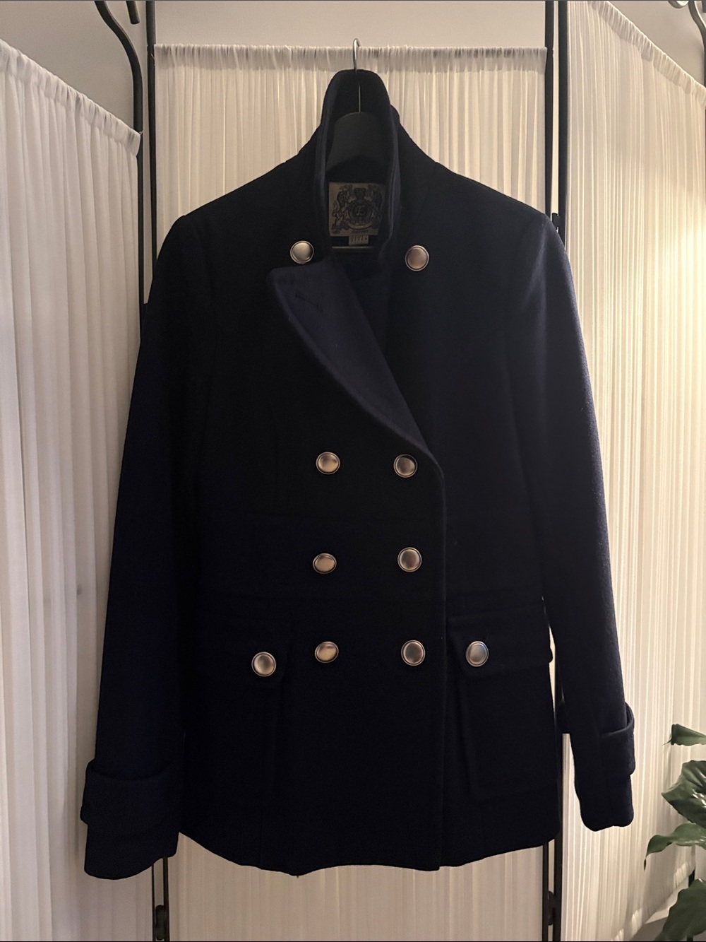 ESPRIT * Women’s Double-Breasted Navy Peacoat Jacket